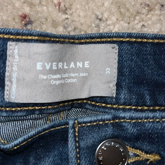 Everlane Blue Bootcut Jeans Cheeky Split Classic Style Size 33 - Picture 3 of 7